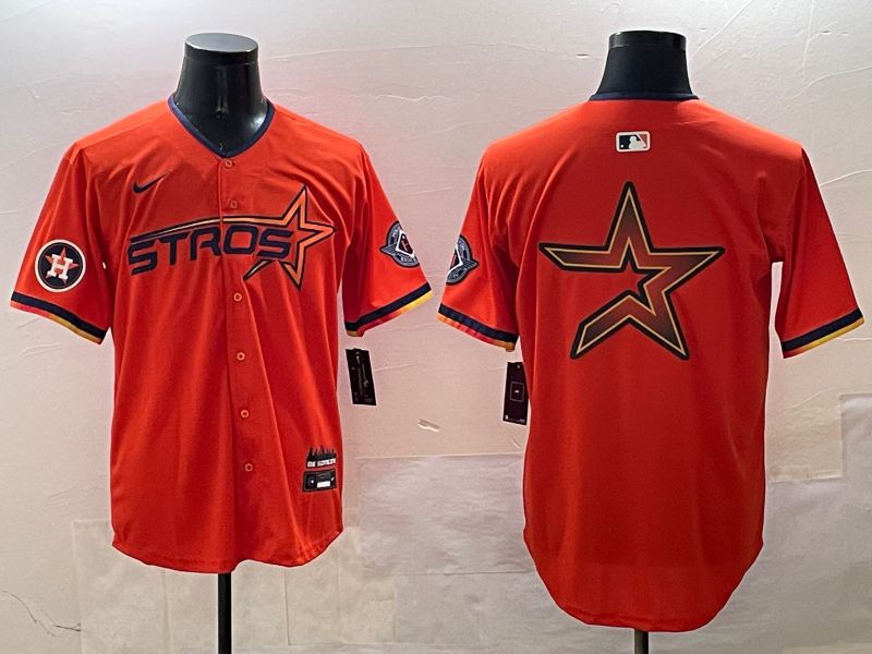 Men Houston Astros Blank Orange Three generations Joint Name 2025 Nike MLB Jersey style 11->houston astros->MLB Jersey